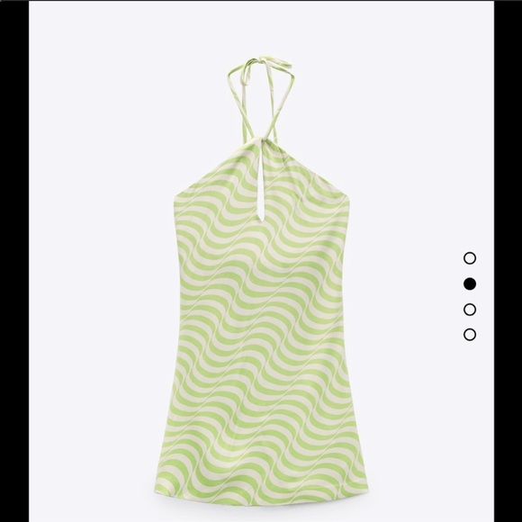 Zara green & white dress new with tags - Picture 1 of 4